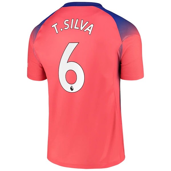 Camiseta Chelsea NO.6 T. Silva Tercera equipo 2020-2021 Naranja